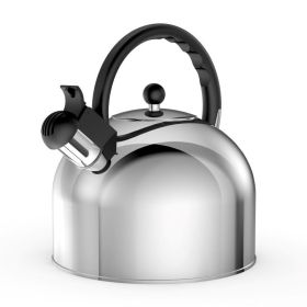 Kitchen Office Stainless Steel Hot Water Kettle for Coffee /Tea (Color: Silver & Black, Type: Tea Kettle)
